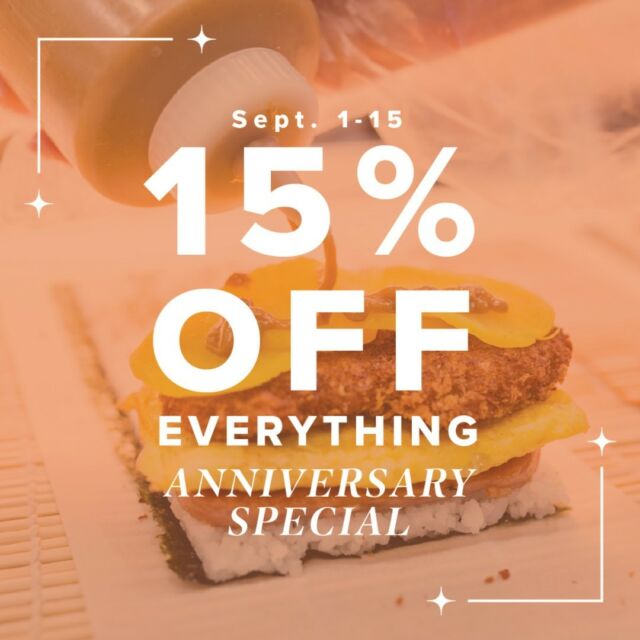 Coming next week! We're offering 15% off everything to celebrate our one-year anniversary! Make sure to stop by and take advantage of this deal.